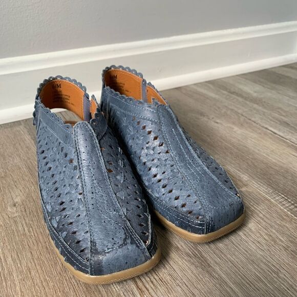 VTG Beacon Euro Flex Huaraches Sandals Leather Blue Mary Jane Size 6 6.5 - Picture 2 of 16